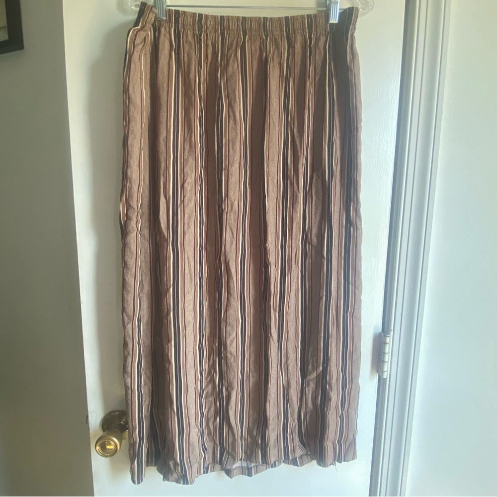 Marsh‎ Landing Brown Striped Midi Skirt